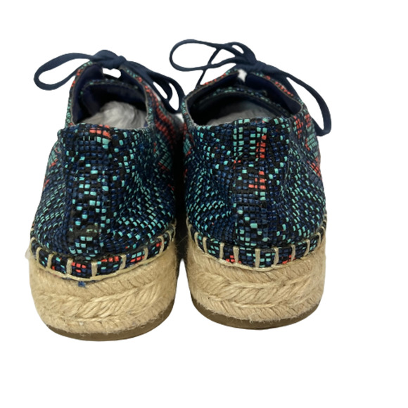 Indigo Rd Shoes Womens Sz 6 Leisa Espadrille Navy Blue‎ Beaded Lace Up Flats New - Picture 3 of 8